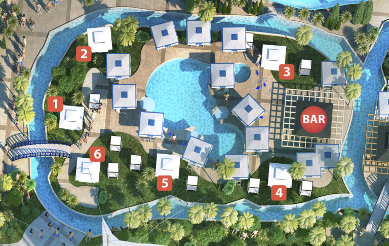 Схема на шатрите на Аквапарк Несебър