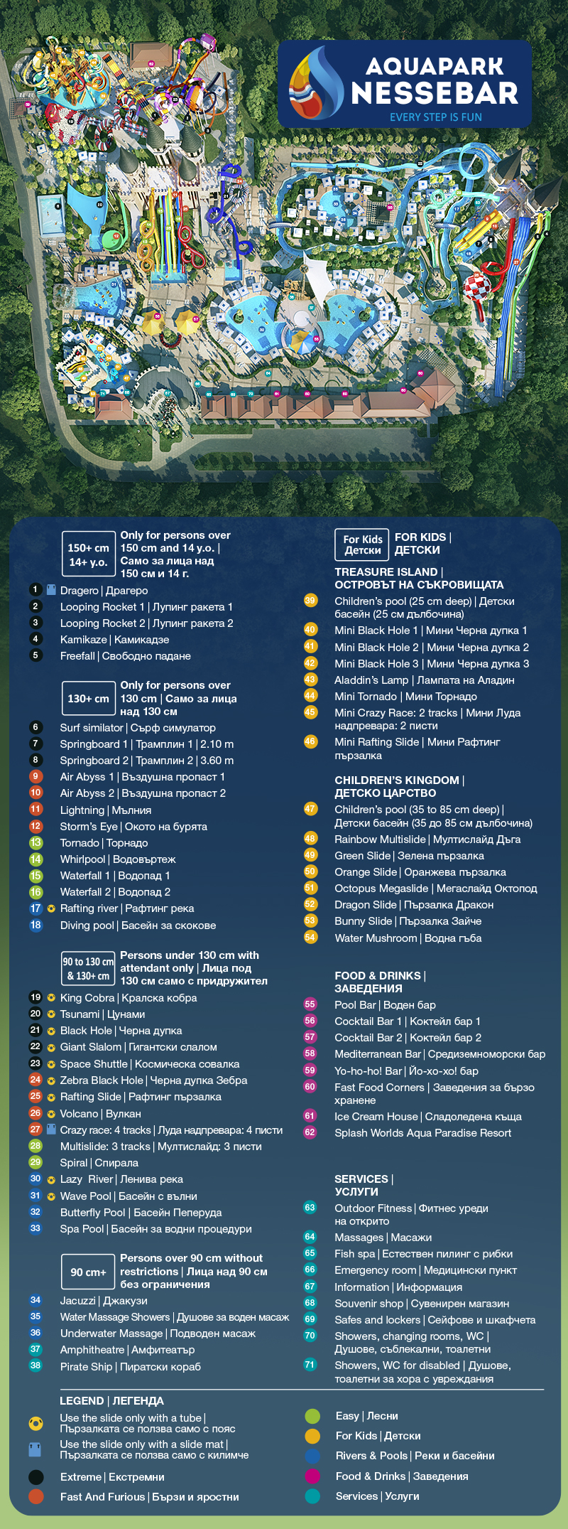 Аквапарк Несебър Карта